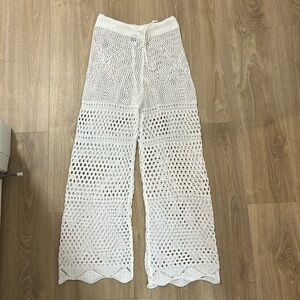 White bathing suit cover-up pants
